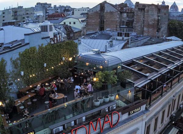 Rooftop bar NOMAD Skybar in Bucharest
