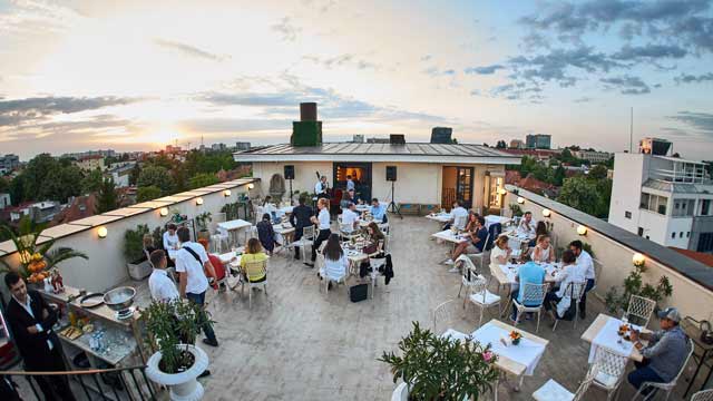 Rooftop bar Terasa Astrodome at Domenii Plaza in Bucharest