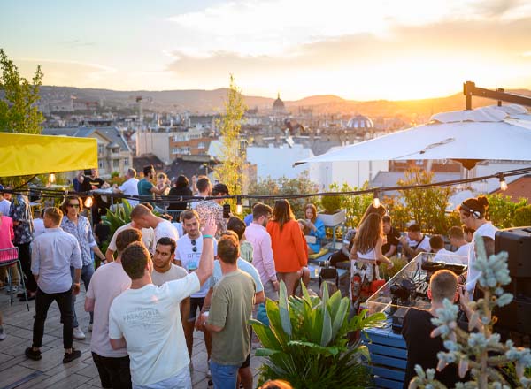 Rooftop bar 360 Bar in Budapest