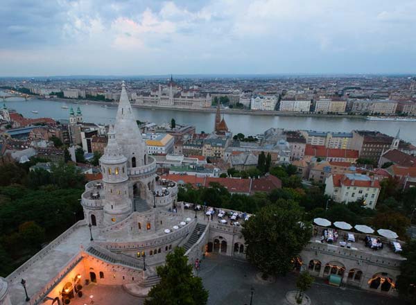 Rooftop bar Fisherman's Bastion in Budapest