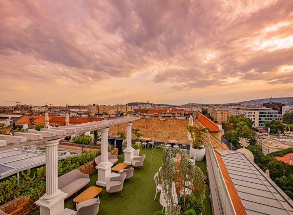 Rooftop bar The Sky Garden Rooftop Terrace in Budapest