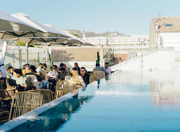 Rooftop bar Le Roof at Five Seas Hotel in Cannes