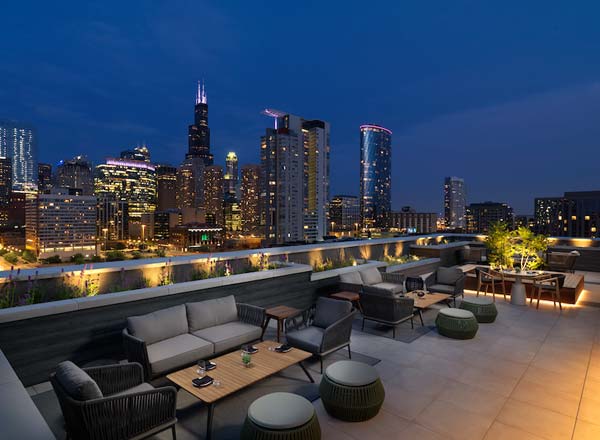 Rooftop bar Rooftop at Nobu Hotel in Chicago