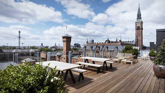 El bar de la azotea del Hotel Danmark en Copenhague