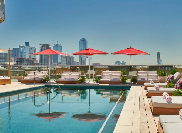 Rooftop bar The Pool Club in Dallas
