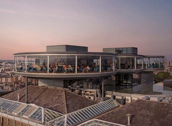 Rooftop bar Gravity Bar at Guinness Storehouse in Dublin