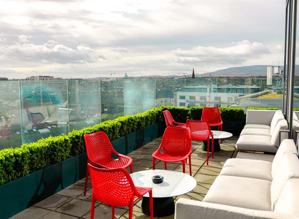 Rooftop bar WXYZ Bar at Aloft in Dublin