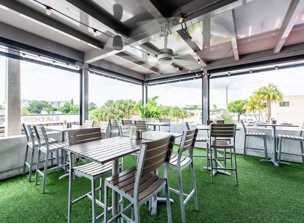 Rooftop bar Andy’s Live Fire Grill & Bar in Fort Lauderdale