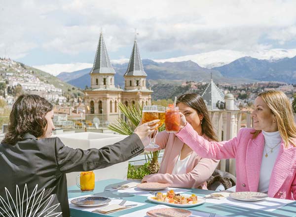 Rooftop bar B-Heaven at Barceló Carmen in Granada
