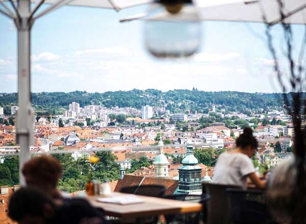 Rooftop bar Aiola Upstairs in Graz
