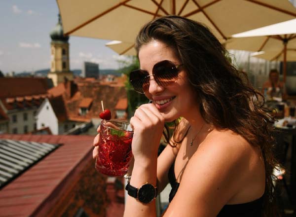 Rooftop bar Tagescafé Freiblick in Graz