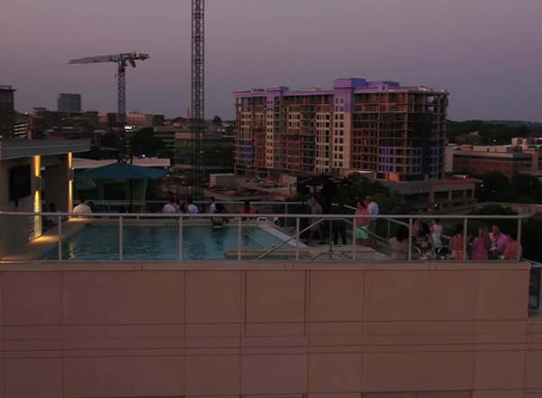 Rooftop bar Topside Pool Club in Greenville, SC