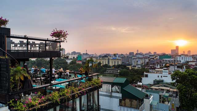 Rooftop bar Twilight Sky Bar in Hanoi
