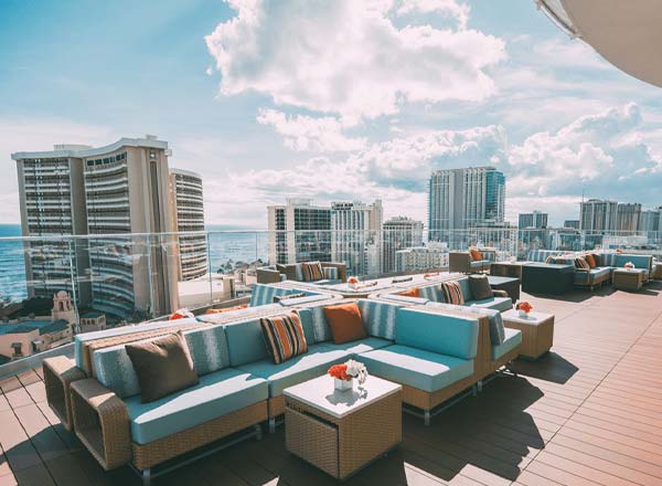 Rooftop bar SKY Waikiki in Honolulu, Hawaii