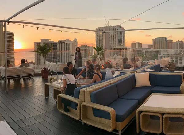 Rooftop bar SKY Waikiki in Honolulu, Hawaii