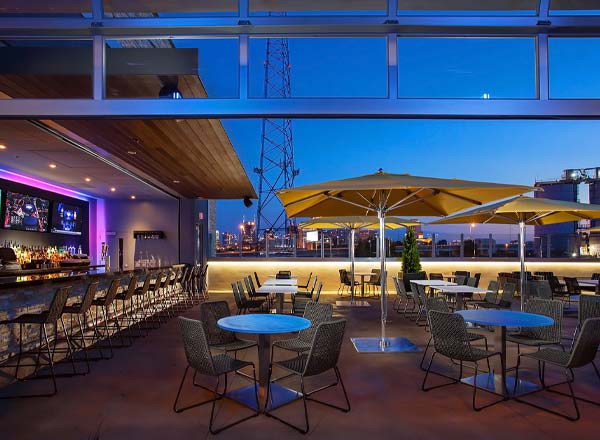 Rooftop bar The Roof Terrace at TopGolf in Jacksonville