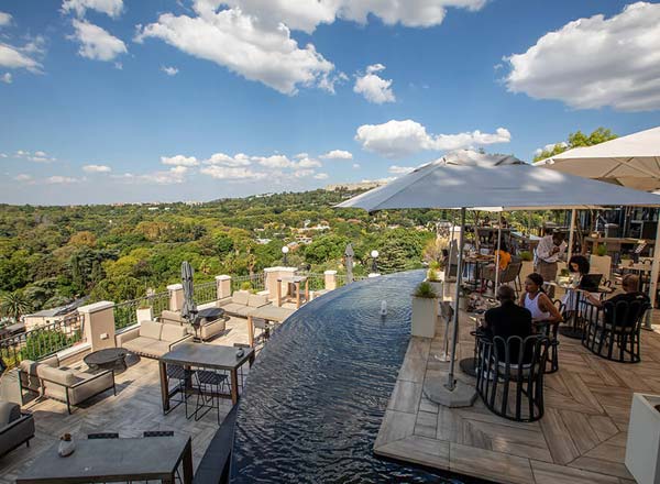 Rooftop bar Flames at Four Seasons Hotel The Westcliff in Johannesburg