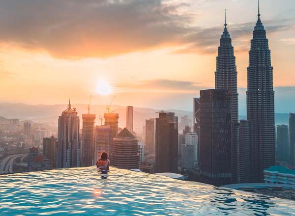 Rooftop bar DEEP BLUE at THE FACE Suites in Kuala Lumpur