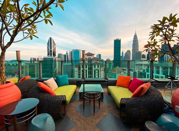 Rooftop bar Roofino Skydining & Bar in Kuala Lumpur