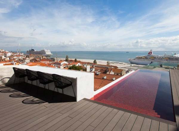 Rooftop bar Memmo Alfama Terrace in Lisbon