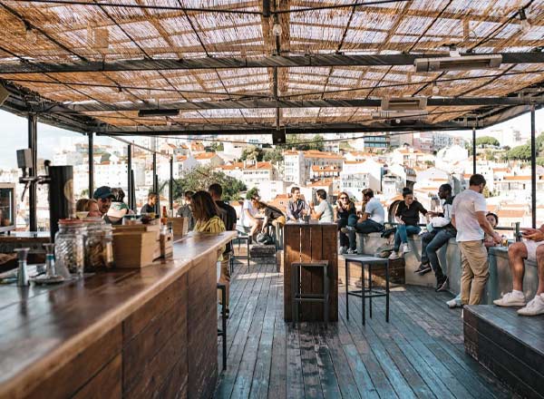 Rooftop bar Topo Martim Moniz in Lisbon