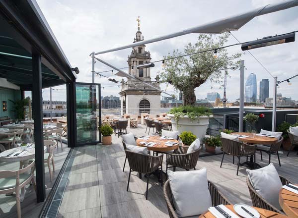 Rooftop bar Mercer Roof Terrace in London