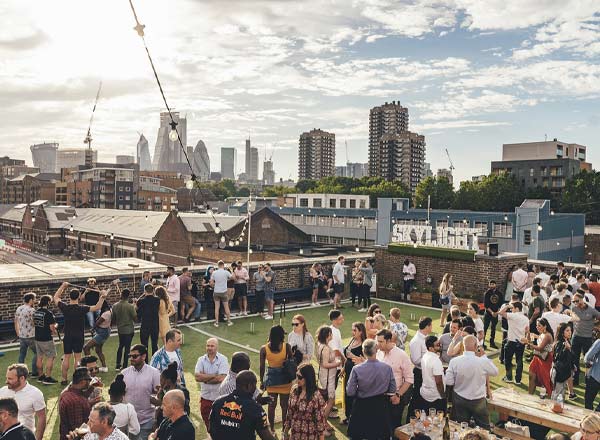 Rooftop bar Skylight Tobacco Dock in London