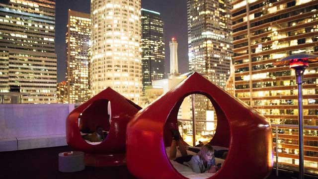 Rooftop bar The Rooftop at The Standard in LA