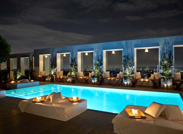 Rooftop bar Skybar at Mondrian in Los Angeles
