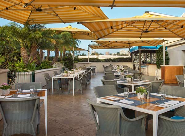 Rooftop bar The Roof Garden at Peninsula Beverly Hills in Los Angeles