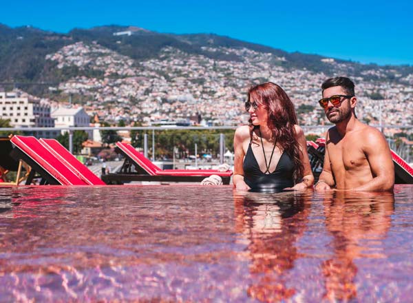 Rooftop bar Off-Side at Pestana CR7 Funchal in Madeira