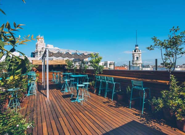 Rooftop bar Ático at Hotel de las Letras in Madrid