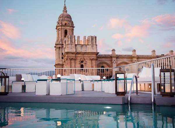 Rooftop bar The Top at Hotel Molina Lario in Malaga