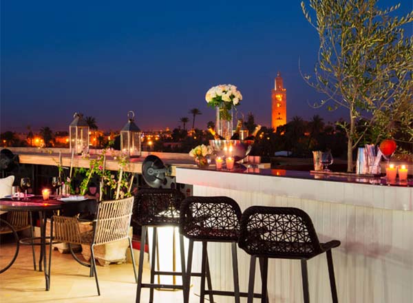 Bar en la azotea Rooftop Garden en The Pearl en Marrakech