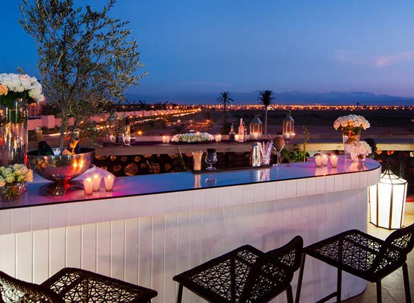 Bar en la azotea Rooftop Garden en The Pearl en Marrakech