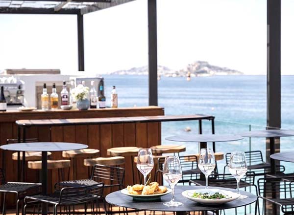 Rooftop bar Les Bords de Mer in Marseille