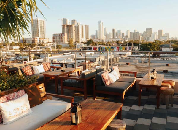 Rooftop bar Astra in Miami