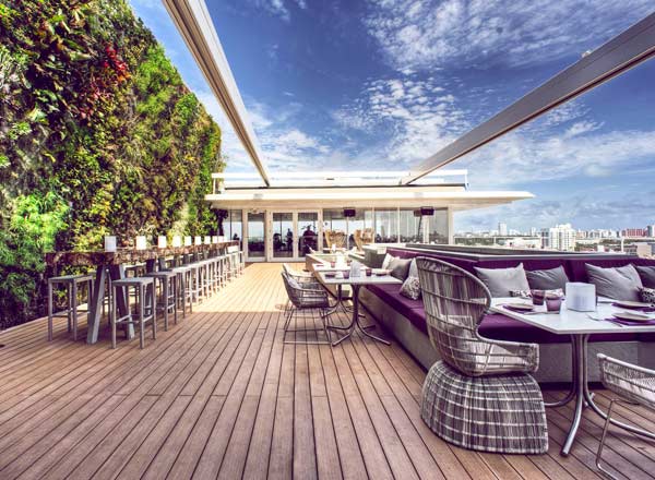 Rooftop bar Juvia in Miami