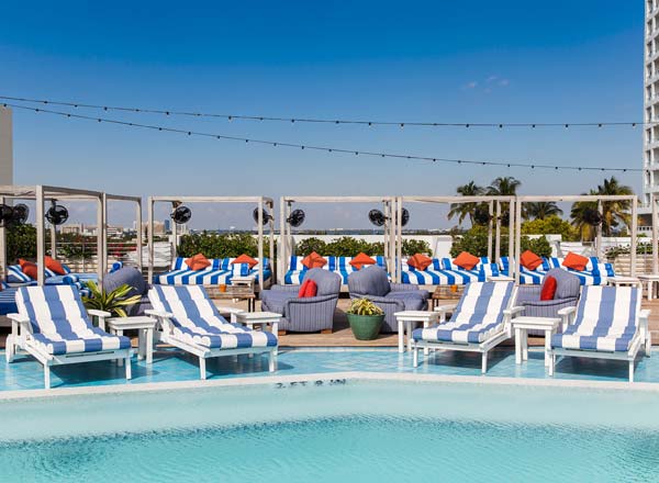 Rooftop bar Ocho at Soho Beach House in Miami