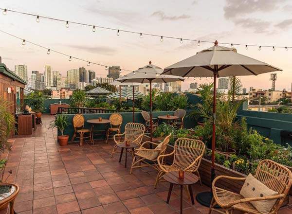 Rooftop bar Terras at Life House, Little Havana in Miami