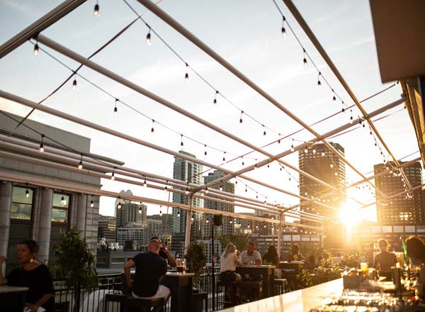 Rooftop bar Terrasse Place D'Armes in Montreal