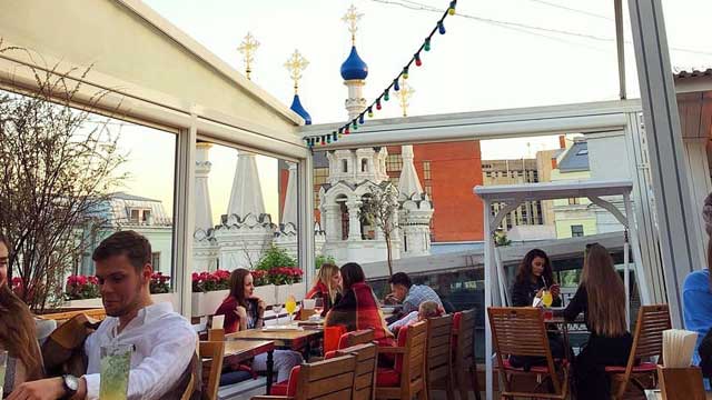 Rooftop bar Schastye Rooftop Bar Restaurant in Moscow