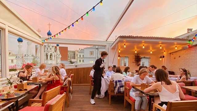 Rooftop bar Schastye Rooftop Bar Restaurant in Moscow