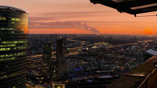 Rooftop bar Sixty in Moscow