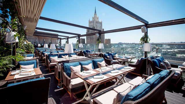 Rooftop bar White Rabbit in Moscow