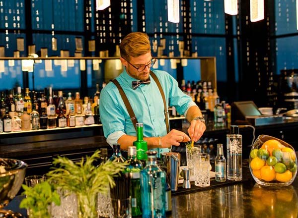 Rooftop bar Cloud One Bar at Motel One in Munich