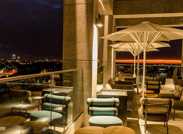 Rooftop bar Cloud One Bar at Motel One in Munich