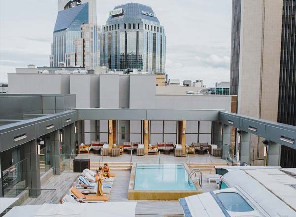 Rooftop bar Rooftop Lounge at Bobby Hotel in Nashville