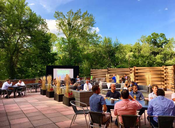 Rooftop bar The Retreat at Hilton Short Hills in New Jersey