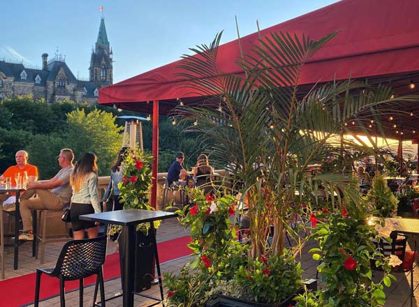 Rooftop bar La Terrasse at Fairmont Chateau Laurier in Ottawa